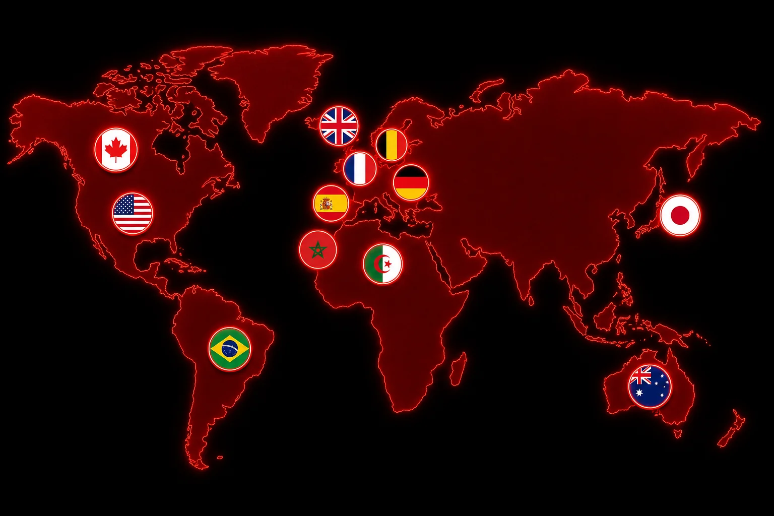 Carte mondiale Neox2 IPTV France et pays compatibles